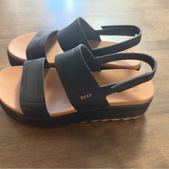 Reef Shoes - Reef Women's Water Vista Higher, Black Slingback Platform Sandals